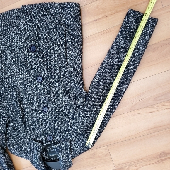 London Fog Women's Black and White Pea Coat S/M Wool Jacket - Picture 16 of 17